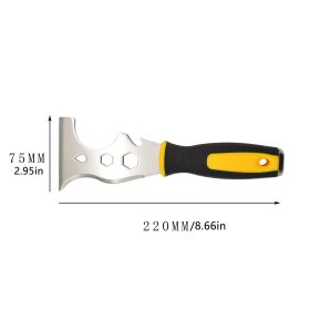 1pc Stainless Steel Paint Knife , 13-in-1 Paint Knife ,Putty Knife Hammer Head Soft Grip Handle Fixed Multi-Tool, For Wood, Wallpaper Grout