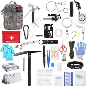 125Pcs Survival Kits Professional Emergency Survival Gear Tactical First Aid Kit Supplies for Outdoor Adventure Camping Hiking Hunting (Color: AS PIC)